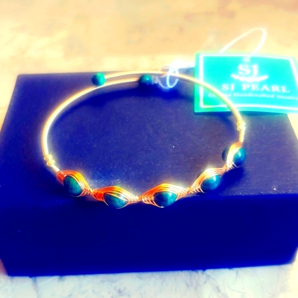 SJ Pearl Unique Handcrafted Malachite Bracelet ☆》NWT《☆ - Picture 4 of 8